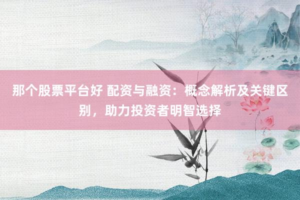 那个股票平台好 配资与融资：概念解析及关键区别，助力投资者明智选择