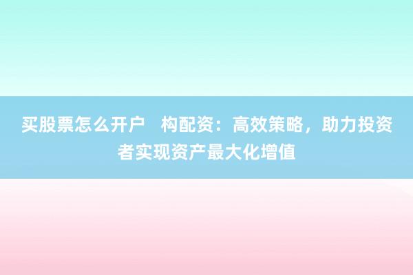 买股票怎么开户   构配资：高效策略，助力投资者实现资产最大化增值