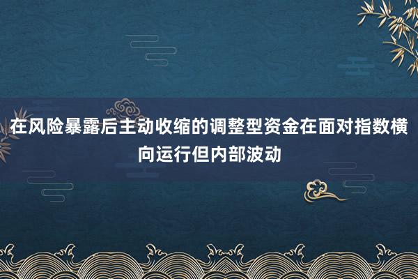 在风险暴露后主动收缩的调整型资金在面对指数横向运行但内部波动
