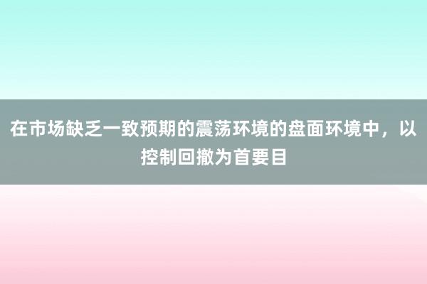 在市场缺乏一致预期的震荡环境的盘面环境中，以控制回撤为首要目