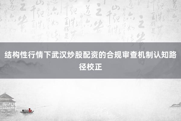 结构性行情下武汉炒股配资的合规审查机制认知路径校正